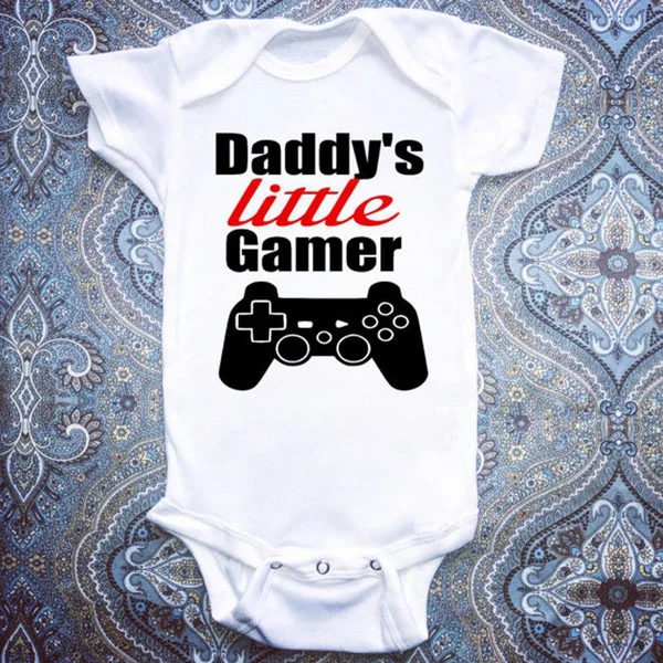 Daddy s Little Gamer Newborn Kids Baby Boy Girls Romper Jumpsuit Bodysuit Summer Short Sleeve Clothes